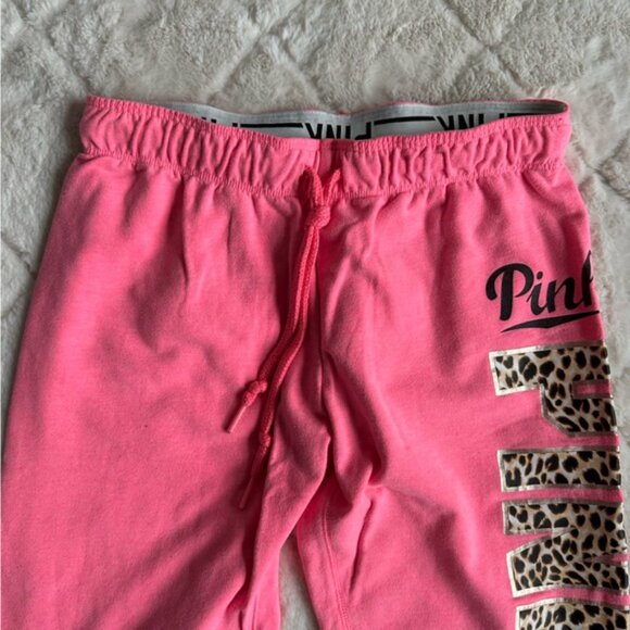 Victoria's Secret PINK | Hot Pink & Cheetah Print Joggers | Size Extra Small - Picture 5 of 12